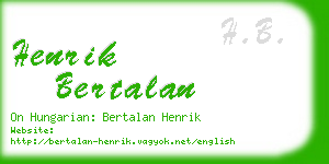 henrik bertalan business card